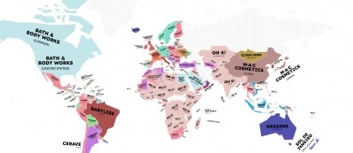 Cosmetify's global research has revealed each country's 'favourite' beauty brand by online search count